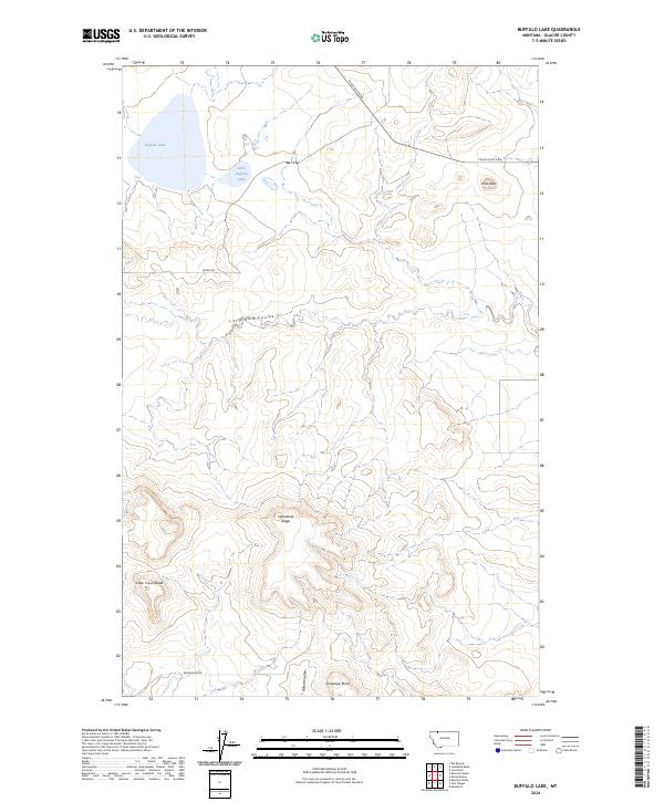Buffalo Lake, MT — USGS 7.5-minute topo (2024)