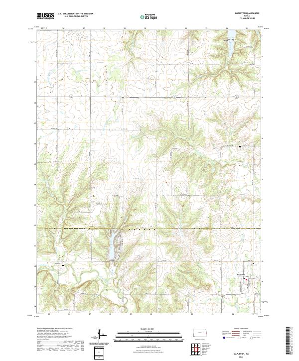Mapleton, KS — USGS 7.5-minute topo (2022)