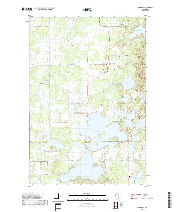 Platte Lake, MN — USGS 7.5-minute topo (2022)
