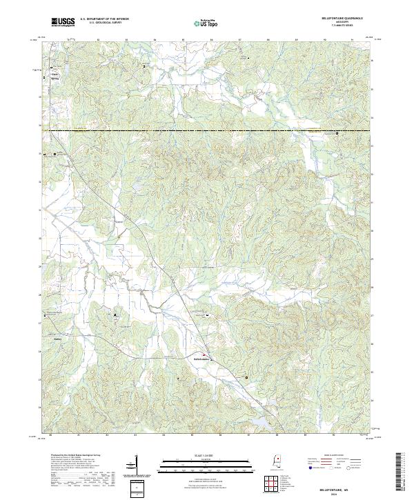 Bellefontaine, MS — USGS 7.5-minute topo (2024)