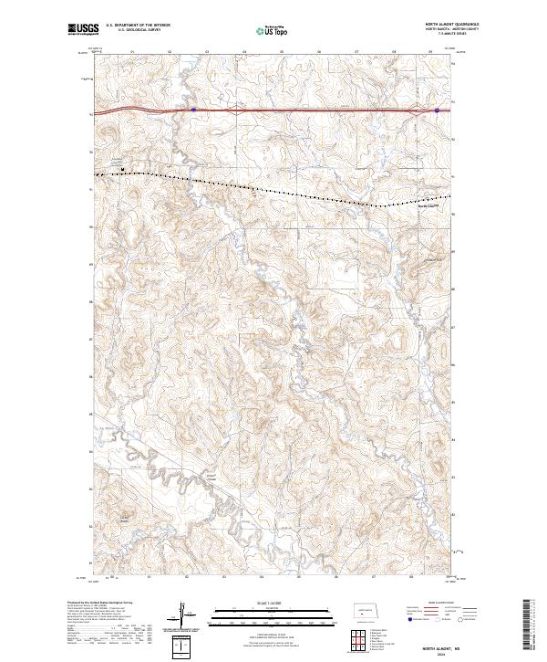 North Almont, ND — USGS 7.5-minute topo (2024)