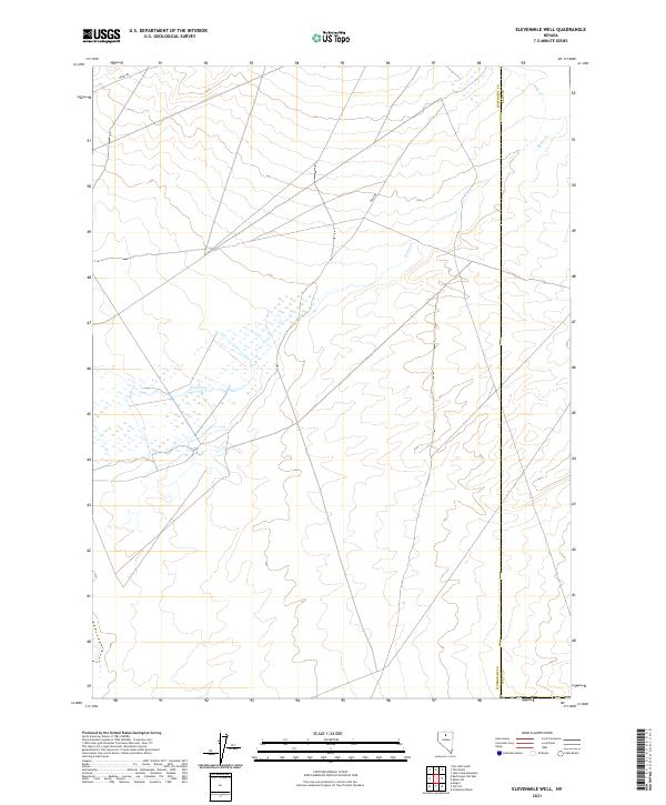 Elevenmile Well, NV — USGS 7.5-minute topo (2021)