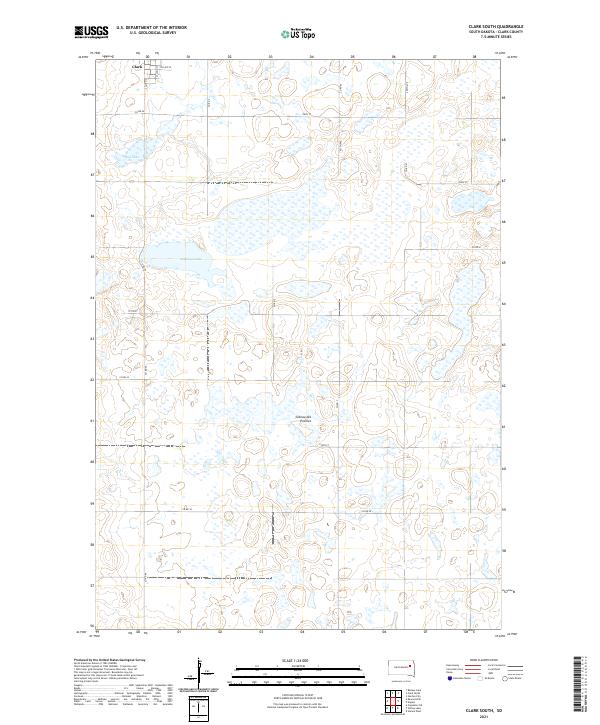 Clark South, SD — USGS 7.5-minute topo (2021)