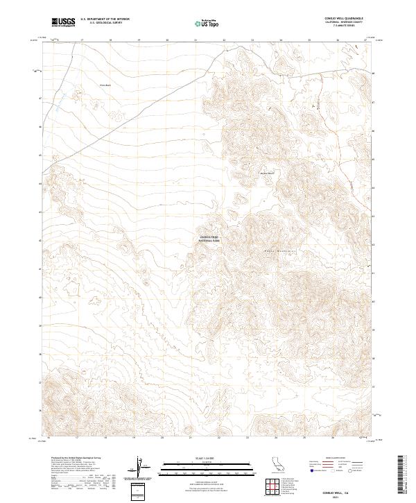 Conejo Well, CA — USGS 7.5-minute topo (2021)