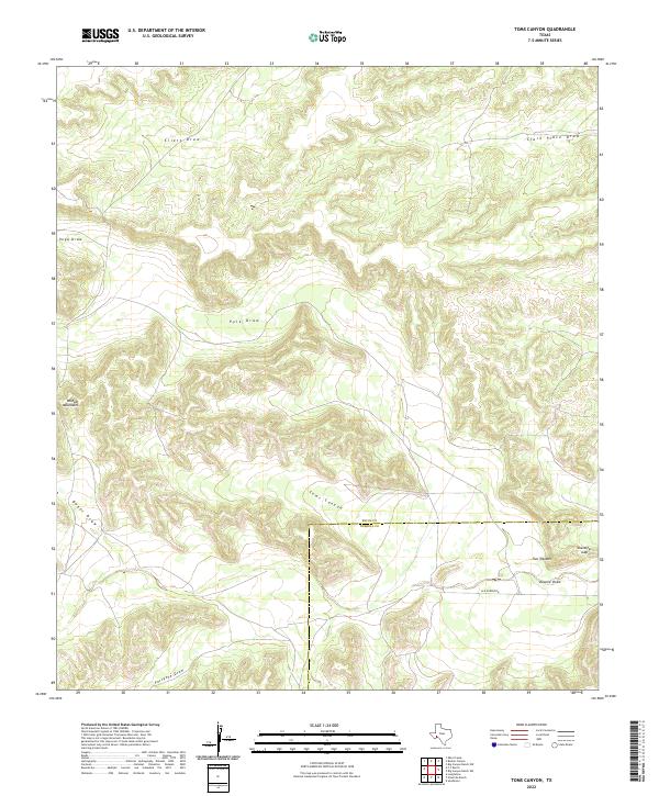 Toms Canyon, TX — USGS 7.5-minute topo (2022)