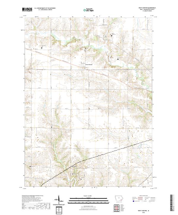 West Chester, IA — USGS 7.5-minute topo (2022)