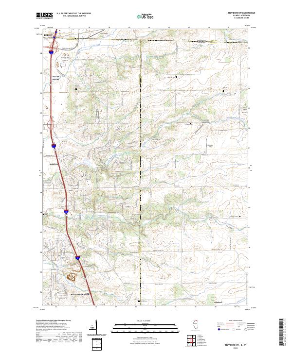 Belvidere NW, IL-WI — USGS 7.5-minute topo (2024)