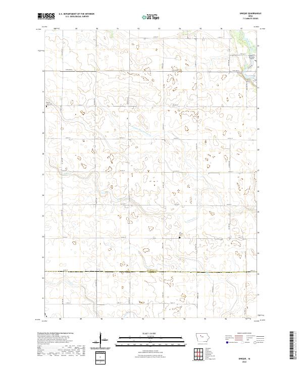 Unique, IA — USGS 7.5-minute topo (2022)