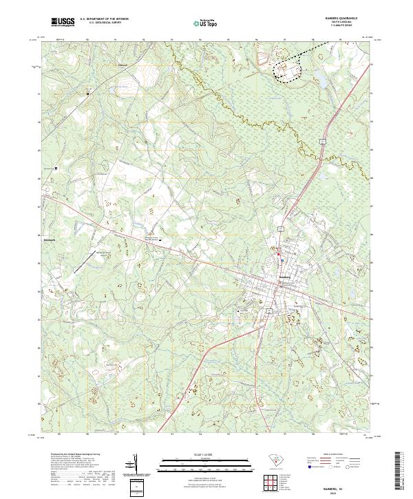 Bamberg, SC — USGS 7.5-minute topo (2024)