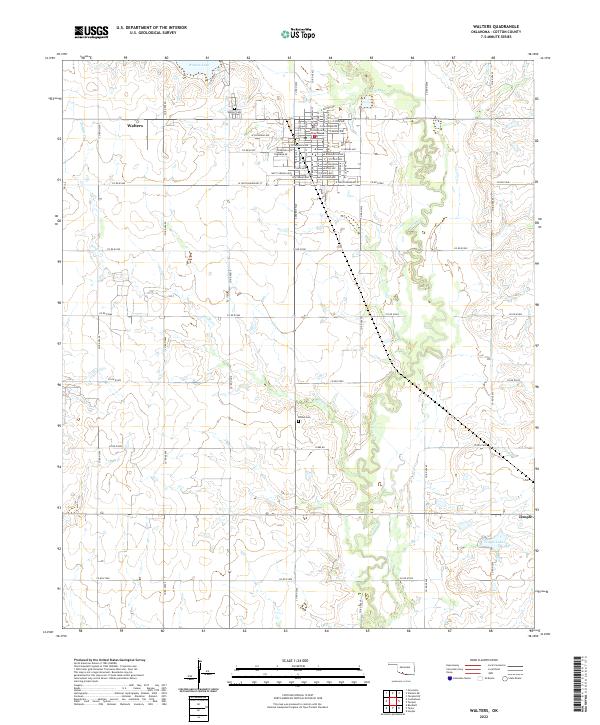 Walters, OK — USGS 7.5-minute topo (2022)