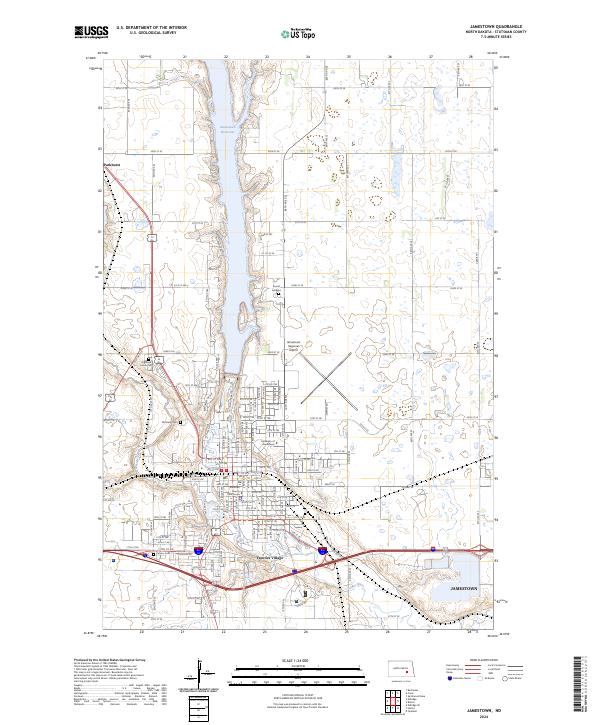 Jamestown, ND — USGS 7.5-minute topo (2024)