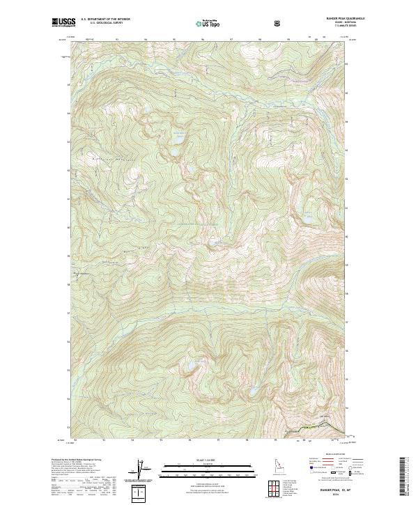 Ranger Peak, ID-MT — USGS 7.5-minute topo (2024)