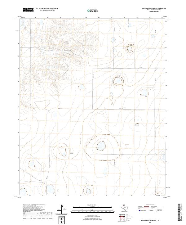 Happy Hereford Ranch, TX — USGS 7.5-minute topo (2022)