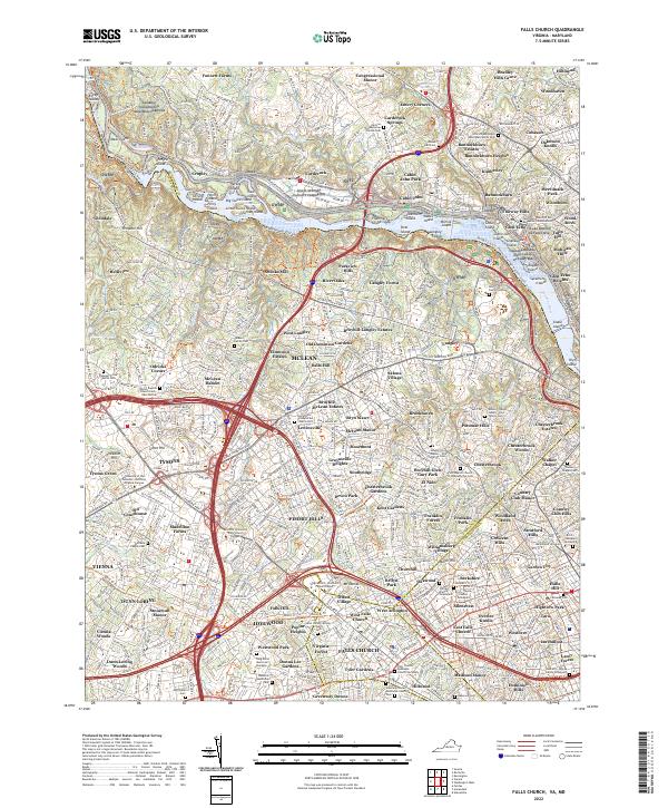 Falls Church, VA-MD — USGS 7.5-minute topo (2022)