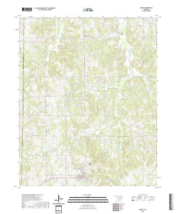 Paden, OK — USGS 7.5-minute topo (2022)