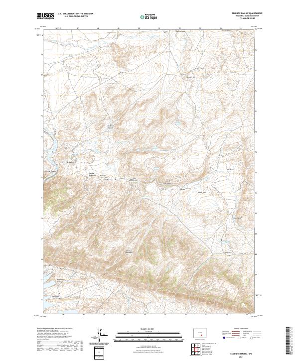Seminoe Dam NE, WY — USGS 7.5-minute topo (2021)