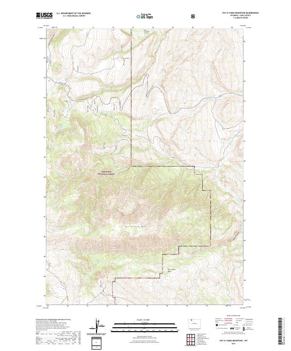 Pat O' Hara Mountain, WY — USGS 7.5-minute topo (2021)