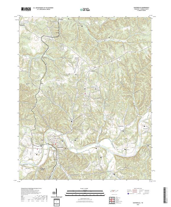 Centerville, TN — USGS 7.5-minute topo (2022)