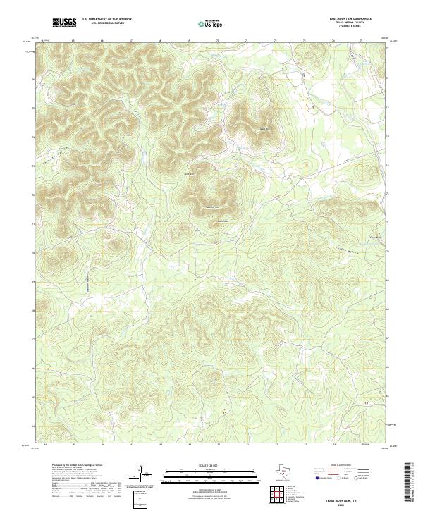 Texas Mountain, TX — USGS 7.5-minute topo (2022)