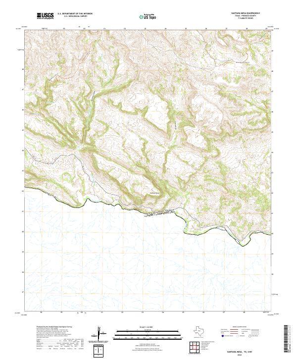 Santana Mesa, TX,CHH, US — USGS 7.5-minute topo (2022)