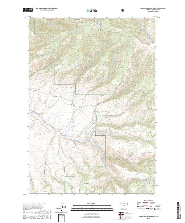 Aldrich Mountain South, OR — USGS 7.5-minute topo (2023)