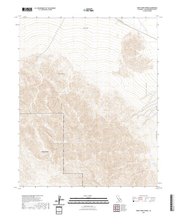 Sheep Creek Spring, CA — USGS 7.5-minute topo (2021)