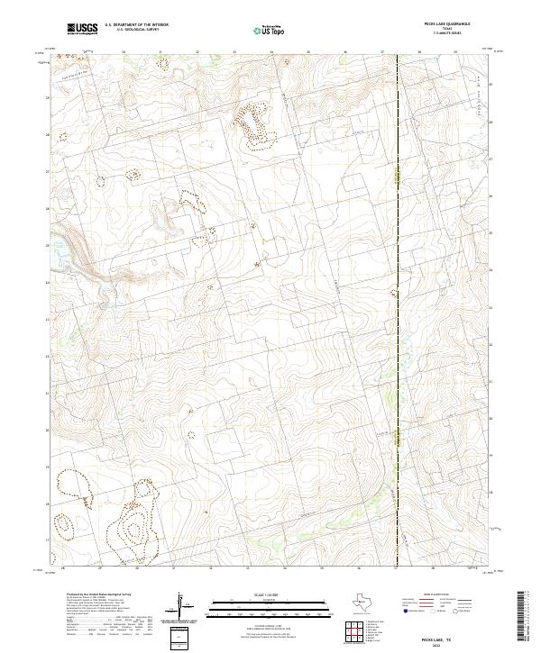 Pecks Lake, TX — USGS 7.5-minute topo (2022)