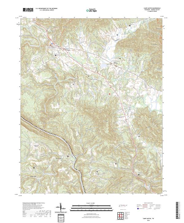 Camp Austin, TN — USGS 7.5-minute topo (2022)