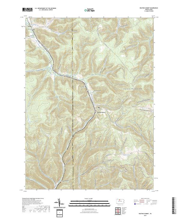 Keating Summit, PA — USGS 7.5-minute topo (2023)