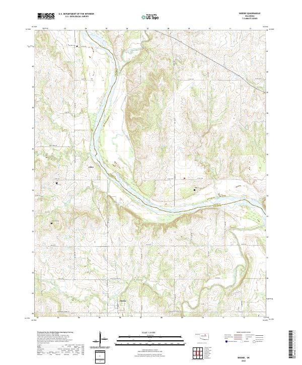 Skedee, OK — USGS 7.5-minute topo (2022)