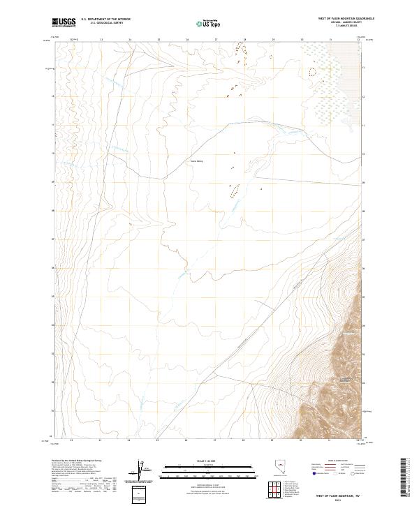 West of Fagin Mountain, NV — USGS 7.5-minute topo (2021)
