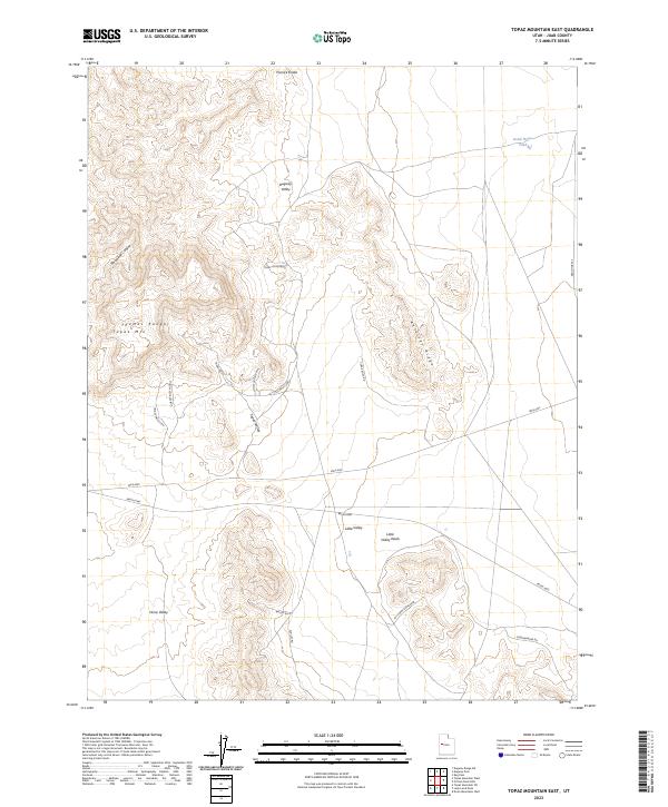 Topaz Mountain East, UT — USGS 7.5-minute topo (2023)