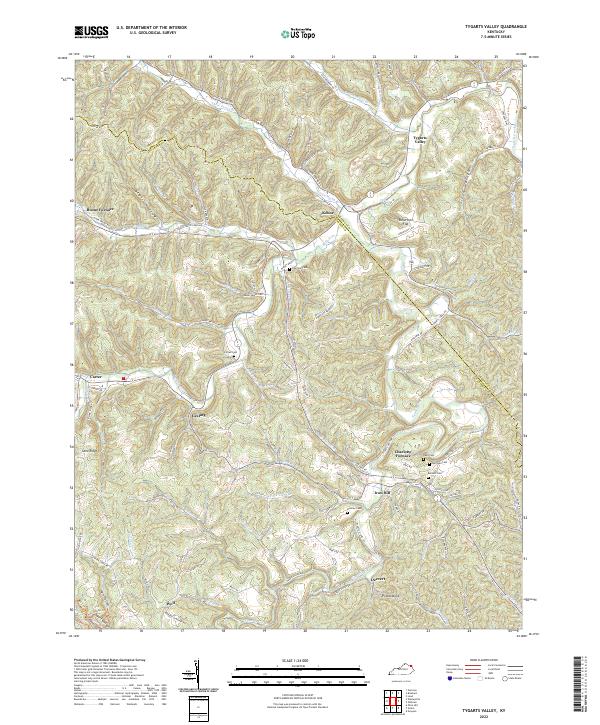Tygarts Valley, KY — USGS 7.5-minute topo (2022)