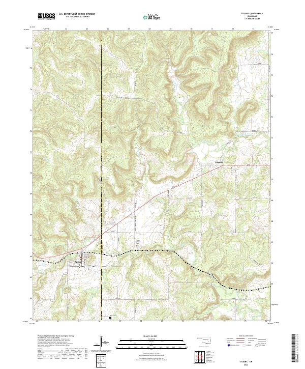 Stuart, OK — USGS 7.5-minute topo (2022)