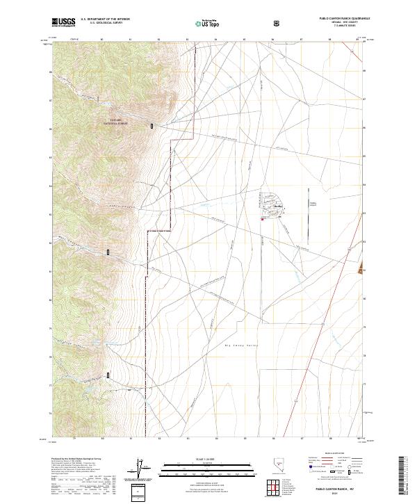 Pablo Canyon Ranch, NV — USGS 7.5-minute topo (2021)