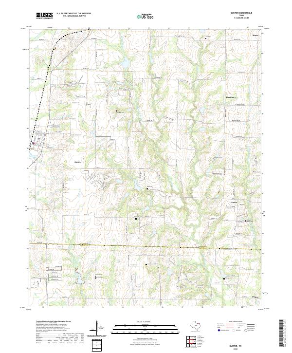 Gunter, TX — USGS 7.5-minute topo (2022)