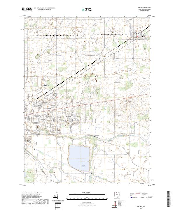 Arcadia, OH — USGS 7.5-minute topo (2023)