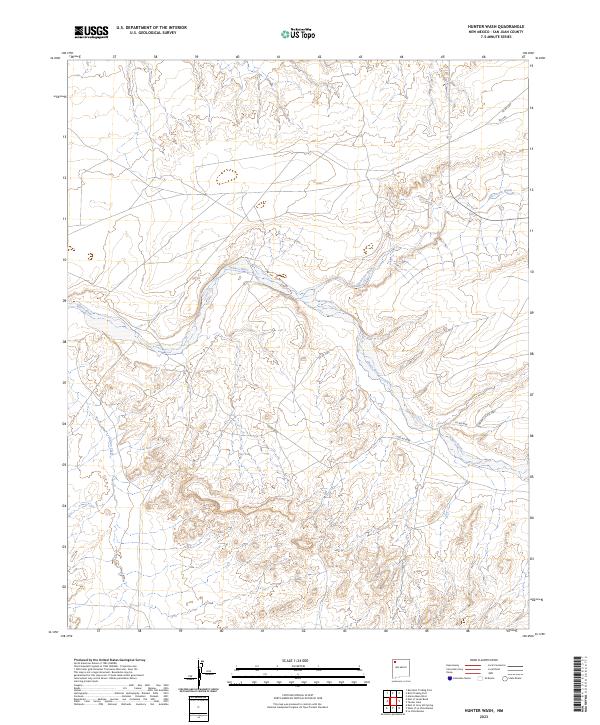 Hunter Wash, NM — USGS 7.5-minute topo (2023)