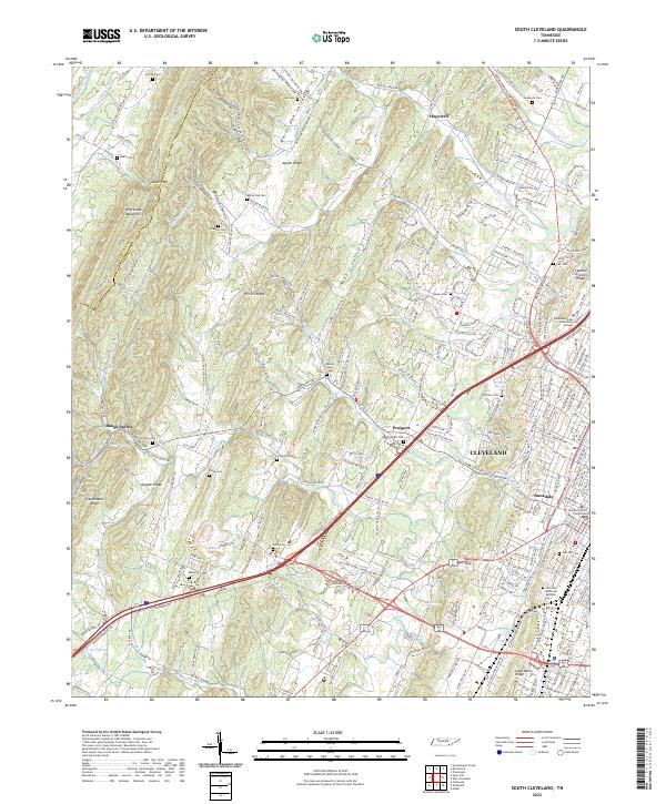 South Cleveland, TN — USGS 7.5-minute topo (2022)