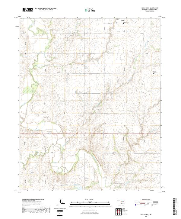 Cloud Chief, OK — USGS 7.5-minute topo (2022)
