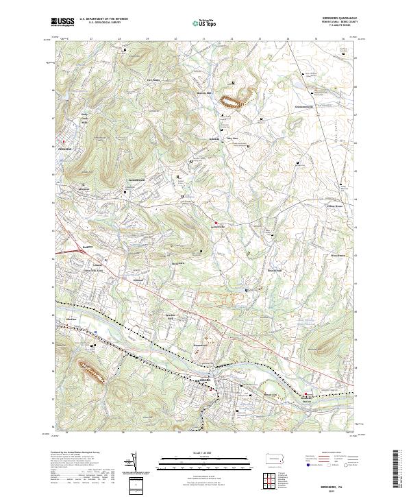 Birdsboro, PA — USGS 7.5-minute topo (2023)