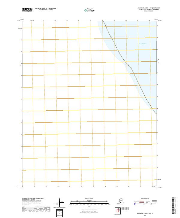 Buldier Island B-1 SW, AK — USGS 7.5-minute topo (2021)