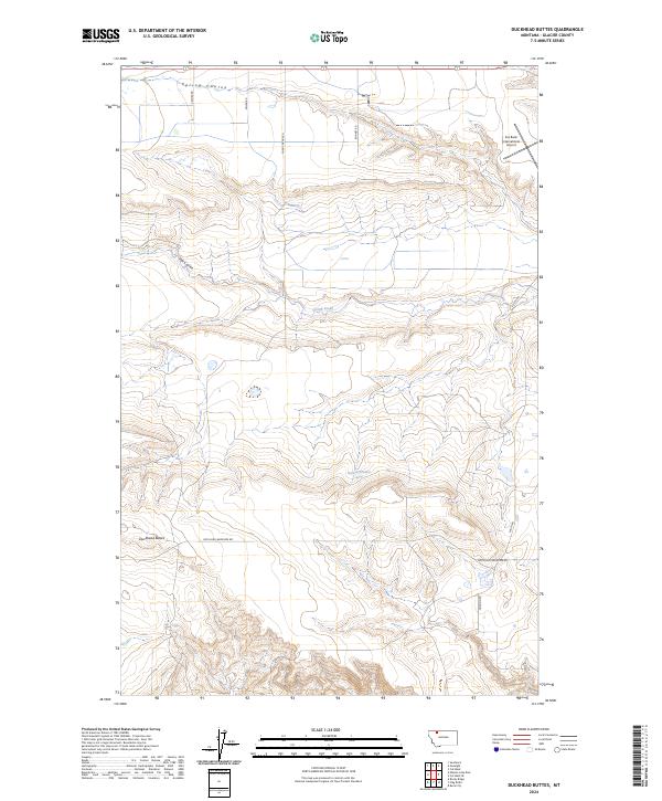 Duckhead Buttes, MT — USGS 7.5-minute topo (2024)