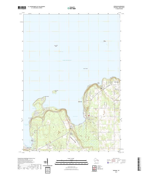 Ephraim, WI — USGS 7.5-minute topo (2022)