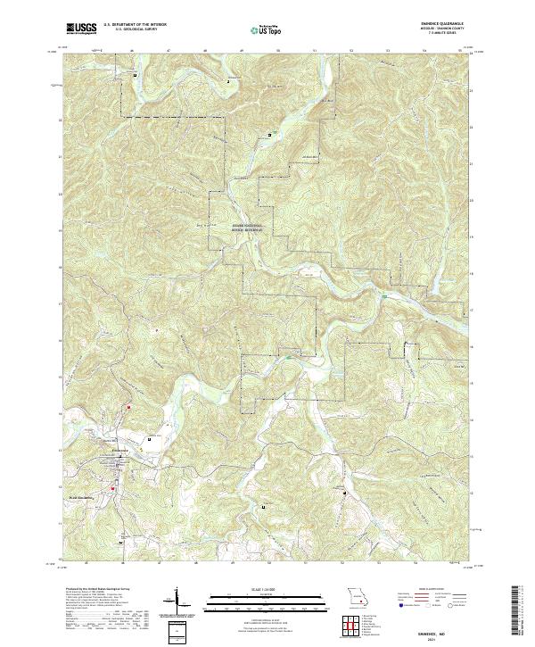 Eminence, MO — USGS 7.5-minute topo (2021)