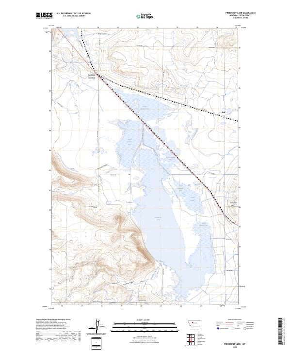 Freezeout Lake, MT — USGS 7.5-minute topo (2024)