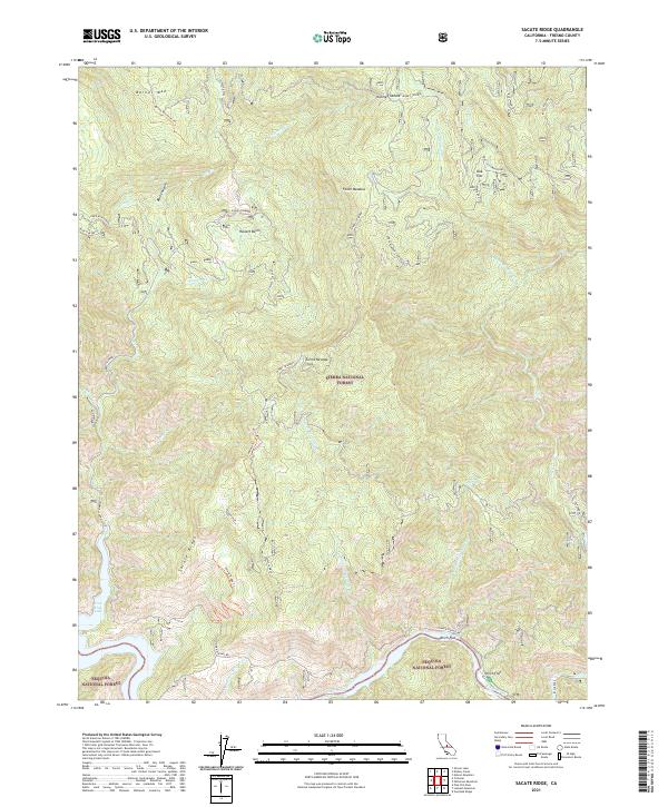 Sacate Ridge, CA — USGS 7.5-minute topo (2021)
