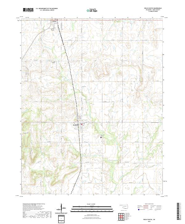 Welch South, OK — USGS 7.5-minute topo (2022)
