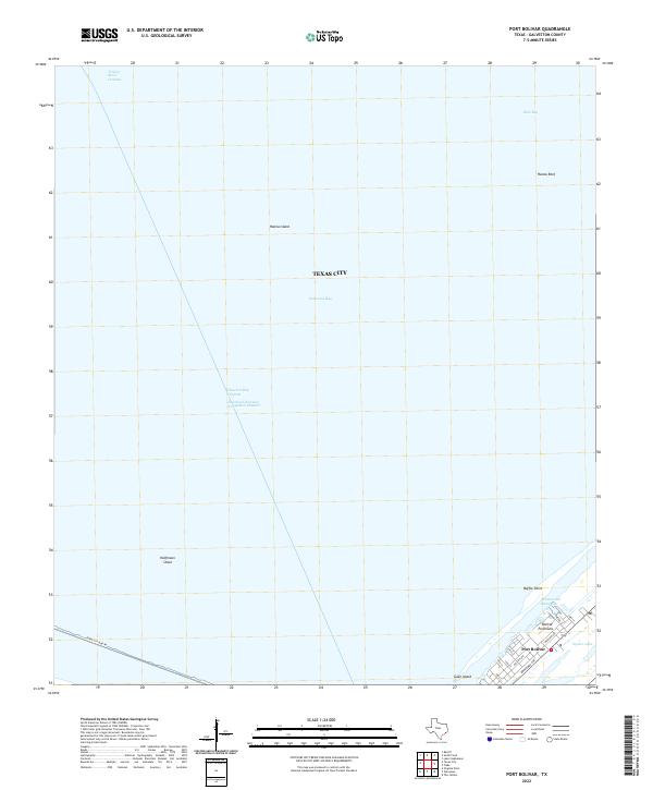 Port Bolivar, TX — USGS 7.5-minute topo (2022)