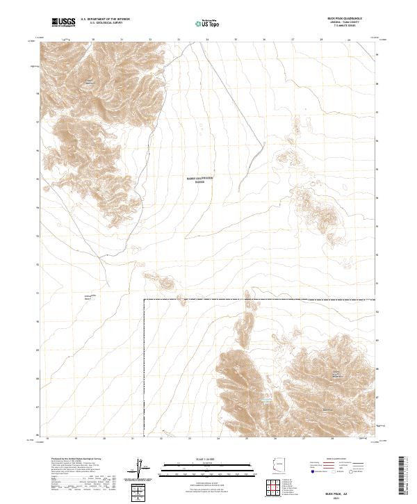 Buck Peak, AZ — USGS 7.5-minute topo (2021)